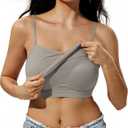 ZeroBound Camisole Built in Shelf Bra Tank Top - Basic Square Neck Halter Tops for Women, Spaghetti Strap Cami Tank Tops (XL)