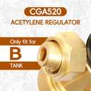 CGA520 AR-B Acetylene Regulator for B Tanks, Acetylene Gauge for Turbo Torch 0386-0725, Acetylene Torch Kit, Turbo Torch Acetylene
