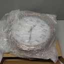 45MinST 12 Inch Indoor/Outdoor Retro Round Waterproof Wall Clock with Thermometer, Silent Non-Ticking Battery Operated Quality Quartz Wall Clock Home/Patio Decor(Bronze)