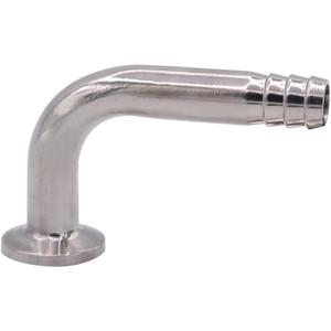 DERNORD Sanitary Hose Barb Pipe Fitting 1/2" Tri Clamp (25MM Ferrule) 90 Degree Elbow (Tube OD: 1/2"/12MM (1/2 Tri-clamp))