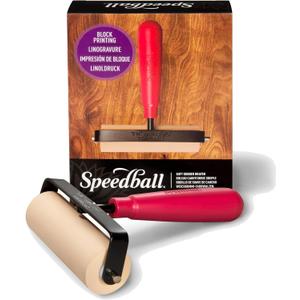 Speedball 4126 Deluxe Soft Rubber Brayer - 40/42 Durometer Roller with Heavy Duty Steel Frame - 4 Inches Speedball 4126 Deluxe Soft Rubber Brayer - 40/42 Durometer Roller with Heavy Duty Steel Frame - 4 Inches