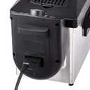 Amazon Basics 3.2-Qt (3.0L) Electric Deep Fryer with Adjustable Temperature Control, Easy Draining Basket, Viewing Window, Fast-Heating 1500W, Stainless Steel Exterior, Black & Silver