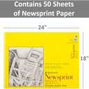 Strathmore 300 Series Tape Bound Newsprint Pad, 32 lb. Smooth Paper, 18 X 24 inches, 50 Sheets (307-18)