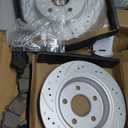 Brake Pads And Rotors Kit Compatible With 2012-2018 Ford Focus, 2013-2018 Ford C-Max, Front Automotive Replacement Brake Kits 54181 D1044-7947 Drilled And Slotted Rotors 278mm(10.9in)