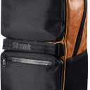 Skunk SoHo Backpack - Smell Proof - Weather Resistant - With Combination Lock (Black/Brown Leather)