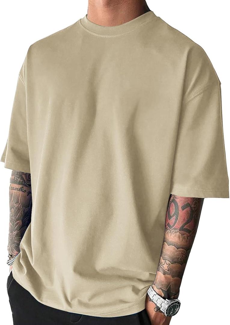 Men's Fashion Oversized Tshirts Workout Short Sleeve T-Shirt Dry Fit Lightweight Crewneck Tee Tops (X-Large)