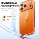 TORRAS for iPhone 17 Pro Max Case Crystal Orange, [Anti-Yellowing][Military-Grade Protection], Ultra Slim Anti-Scratch Back, Soft Bumper, Non-Slip Protective Phone Cover, Orange 6.9"