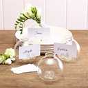 Two's Company Seated Bud Vase/place Card Holders-Set of 4, 3 inches Height x 3.5 inches Diameter, Clear