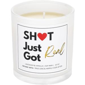 Bridal Shower and Bachelorette Gifts, Wedding Candle for Bride to Be, 10oz Lavender Vanilla Soy Wax, Engagement Candle