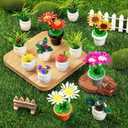 26Pcs Dollhouse Plant, Miniature Bonsai Plant Mini Potted Plants Flower for Dollhouse Decoration, Christmas Birthday Present DIY