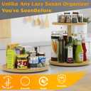 Lazy Susan Organizer Homerays 10 Inch Non-Skid Bamboo Lazy Susan for Kitchen Rotating Spice Rack for Kitchen Cabinet, Wood Turntable for Kitchen Countertop Organizer