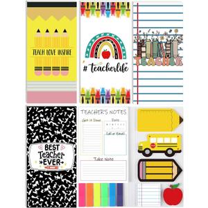 4 Pack Teacher Sticky Note Pads Set Teacher Appreciation Gifts Staff Employee Bulk School Classroom Supplies Must Haves Post Lists Back to School Gifts for Women Men