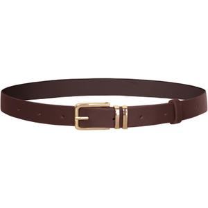 GRACE KARIN Women Leather Belt for Dresses Jeans Pants Waist Belt with Gold Buckle Medium PU Leather Belt (Small)