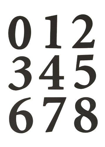 Hy-Ko Products MM-200B - Self Adhesive Molded Plastic Numbers 2.375" H - Black, 30 Pieces