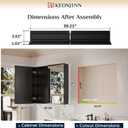 Keonjinn Medicine Cabinet Mirror 40" x 32", Assembly Needed, Black Medicine Cabinet with Mirror for Bathroom, Beveled Framed, Stepless Adjustable Shelves, Wall-Mounted or Recessed, Tempered Glass
