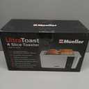 Mueller UltraToast Full Stainless Steel Toaster 4 Slice, Long Extra-Wide Slots for Bagels and Waffles, 6 Browning Levels, LED Display, Cancel/Defrost/Reheat Functions & Removable Tray, Kitchen Gadgets