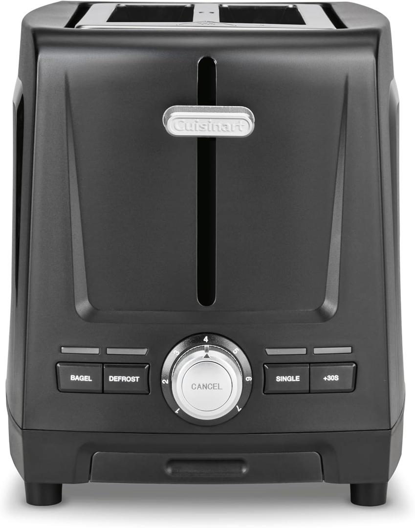 Cuisinart Core Collection 2-Slice Toaster | Extra-Long Slots for Artisan Bread, Bagel | High-Lift Quickview | Single Slice & Defrost Function | +30sec Toast Boost | Removable Crumb Tray, Black