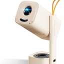 Yaber T1 Pro2 Mini Projector with WiFi and Bluetooth, Dolby Audio & Turbo Sonic Bass, Auto Focus & Keystone, Native 1080 FHD with HDR10, Portable Projector for Outdoor Indoor Use (Beige)