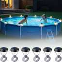 Solar Pool Lights for Above Ground Pools, LED Energy Saving Warm White Light, Waterproof for Frame Swimming Pools Night Accessories (6 Pcs)