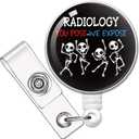 RZHV Radiology You Pose We Expose Retractable Badge Reel with Alligator Clip, Funny Skeleton ID Card Badge Holder Gift for X-RAY Radiology Rad Tech Radiologist Office Worker Coworkers Nurse Doctor