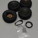 INJORA Black Coating Brass 1.0 Beadlock Wheel Tires Set for Axial SCX24 AX24 TRX4M FCX24 Upgrade 1/24 1/18 RC Crawler CarBlack