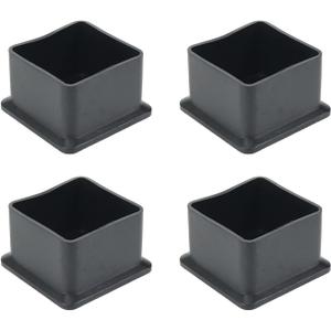 Mcredy Chair Leg Caps Table Chair Leg Cover Foot End Cap Protector Inner Size 1.5"x1.5" Rubber Furniture Foot Fit for Square Chair Feet Floor Protectors, Black- Set of 4