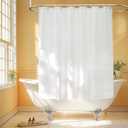 Seenus 72 x 60 inch Short Fabric Shower Curtain Liner with 3 Large Magnets, Waterproof Cloth Shower Liner Shorter, Neutral White 60'' Bathtub Curtain Lightweight Machine Washable