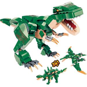 3 in1 Dinosaurs Building Blocks Toys for Kids Age 6-10 Year Old, Educational Building Sets Best Gifts for Boy 6-10 (Green)