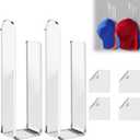 Sturdy Acrylic Wall Mounted Hat Hook, Baseball Hat Organizer, Strong Adhesive Hat Rack, Multi-Purpose Hat Holder, Sticky Hat Storage for Baseball Cap, Hat Hangers for Wall/ Door/ Closet(Clear, 2PCS)