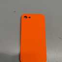 Vooii for iPhone SE Case 2022/3rd/2020,iPhone 8/7 Case, Upgraded Liquid Silicone with [Flat Edges] [Camera Protection] [Soft Anti-Scratch Microfiber Lining] Phone Case for iPhone SE - Neon Orange