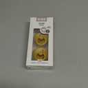 Bibs Pacifiers Color Collection, Set of 2 BPA-Free Latex Pacifiers Made in Europe, Round Nipple Baby Pacifier. (6+ Month, Mustard)