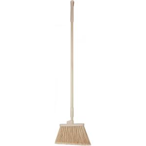 SPARTA 41082EC25 Plastic Color Coded Broom, Flagged Bristles, Long Broom With Angled Head For Large Debris, 56 Inches, Tan