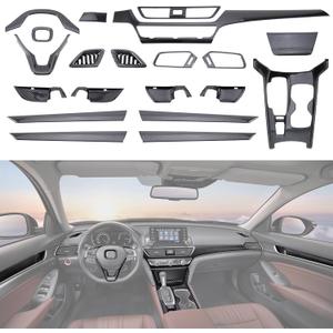 20 Pcs Carbon Fiber Interior Decor Cover, Gear Shift Panel Air Vent Cover Side Door Panel Strip Cover Trim Compatible with Honda Accord 10th Gen 2018-2022