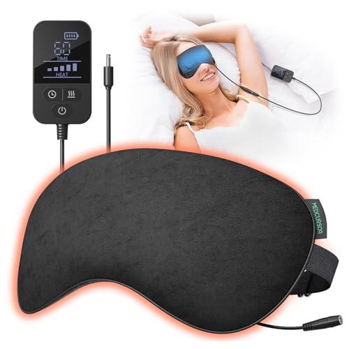 Heated Eye Mask - Rechargeable Electric Eye Mask for Dry Eyes, 2500 mAh Large Battery & Washable Cover, Eye Pad for Sleeping