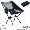 Wind Tour Portable Camping Chair Backpacking Chair - The 4th Generation Ultralight Folding Chair - Compact, Lightweight Foldable Chairs for Hiking Mountaineering, BeachMesh Black