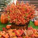 Elyum Fake Mums Fall Decor-14 Bundles Artificial Mums for Outdoors, UV Resistant Faux Mums Fall Flowers for Outdoor Planters, Fall Artificial Flowers for Garden Porch Patio Decorations