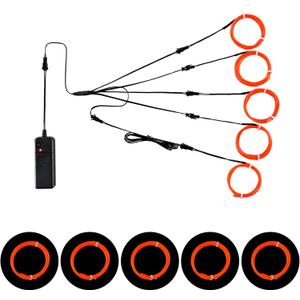 LED Neon Light 5-in-1 Meter EL Wire, Glowing Decoration Wire for Birthday Parties, DIY, Rave Occasions, Festivals, Gifts (Red)