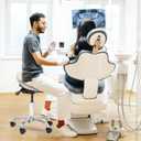 Ergonomic Saddle Stool - Adjustable Height & Tilt Saddle Stool Chair for Salon, Spa, Lash Tech, Tattoo Artist & Drafting, Beige, 12.2 inches x 15.3 inches x 21.2 inches