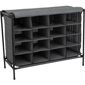 Simplify Shoe Cubby, 16 Compartment, Grey (23200-GREY)