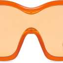 Oversized Trendy Wrap Around Sunglasses for Women Men - Cool Concert shades 2000s Retro Round Big Shield Glasses (Orange)