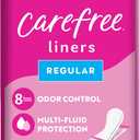 Carefree Panty Liners for Women, Regular, Wrapped, Unscented, 54ct | Pantiliners, Carefree Liners, Daily Liners for Women, Light Periods and Leaks, 8-Hour Odor Control | 54ct (Packaging May Vary)