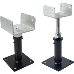 2 Pack U-Shaped Floor Jack - Adjustable Steel Beam Support for 4x2, 4x4, 4x6 Joists Heavy Duty Screw Jack with U-Head Telepost & House Jack.6-8.5 Inch Adjustment Range.