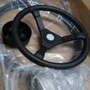 Outboard Steering System Kit with 15FT Steering Cable, 3/4" Tapered Shaft, Swivel Helmet, 13.5" Steering Wheel, 90 Degree Bezel Kit and Hardware