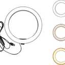Ring Light OEBLD Dimmable with 3 Light Modes & 10 Brightness Level 360° Rotae LED Ring Fill Lights for Phone Live Stream Makeup YouTube Video Shooting (B(only 10'' Ring Light))