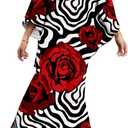 MAKABO Kaftan Dresses for Women, V Neck Moo Moos Colorful Print Cover Ups Caftan Beach Dresses for Swimwear