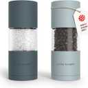 LARS NYSØM Salt and Pepper Mills Set with Adjustable Ceramic Grinder 2 Pieces I Manual Design (Stone Blue/Sky Blue)
