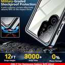SPIDERCASE Only for Samsung Galaxy S25 Ultra Case Waterproof, Built-in Screen & Camera Lens Protector[IP68] [Military Grade Shockproof] Full Protection Only for S25 Ultra 6.9, Black/Clear