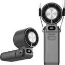 Rican Handheld Portable Fan with Cooling,1-100 Speeds,3 IN 1 Neck/Desk/Hand Held Fan Rechargeable USB Personal Small Mini Pocket Turbo Fans for Travel,Gifts for Women Camping Outdoor (Black(Foldable Style))