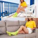 2 x Women's Neon Scrunch Crew Socks 80s 90s Retro 3-Pack Cotton Stacked Boot Calf Cozy Ribbed Slouchy Socks Size 5-10 (1-white/Neon Green/Neon Orange)