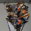 Milumia Women's Boho All Over Print One Piece Swimsuit Cutout Back Swimwear Black Multi X-Large